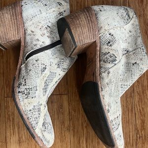 Snake Skin Suede Ankle Boots